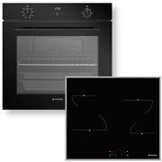 Pyramis PO782008SBL + PHC62410IFB Φούρνος άνω Πάγκου 78lt με Κεραμικές Εστίες Π60cm Μαύρος